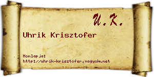 Uhrik Krisztofer névjegykártya