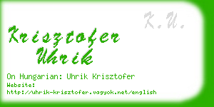 krisztofer uhrik business card